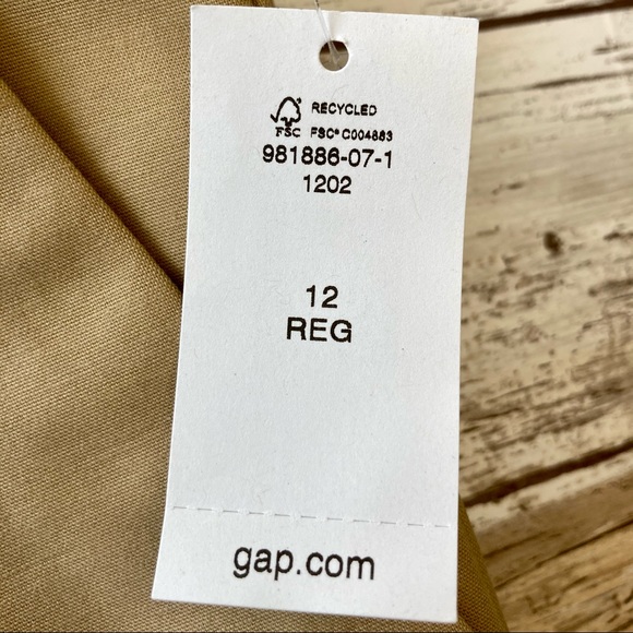 Gap Tailored Crop Pants Khaki Tan Stretch NWT 12 - Picture 5 of 5